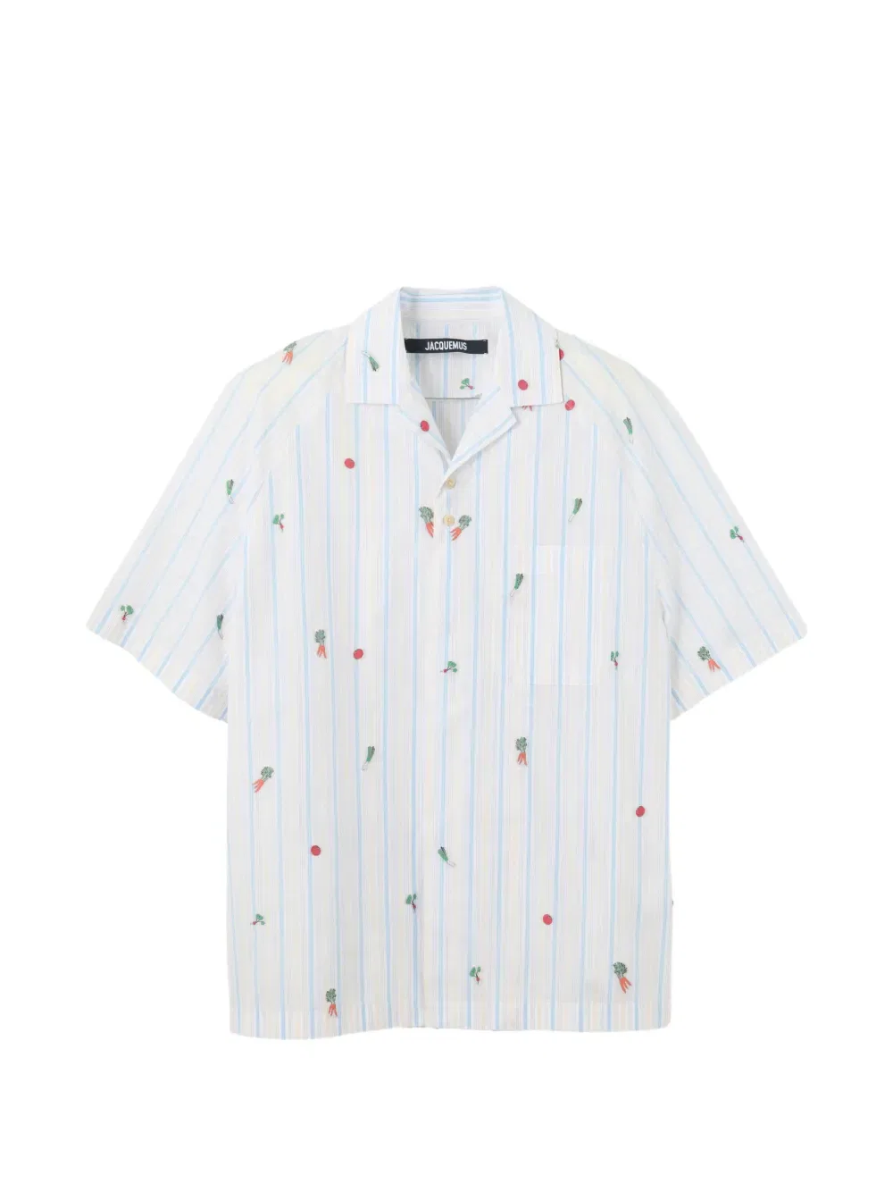 Полосатая вышитая рубашка Jacquemus, белый