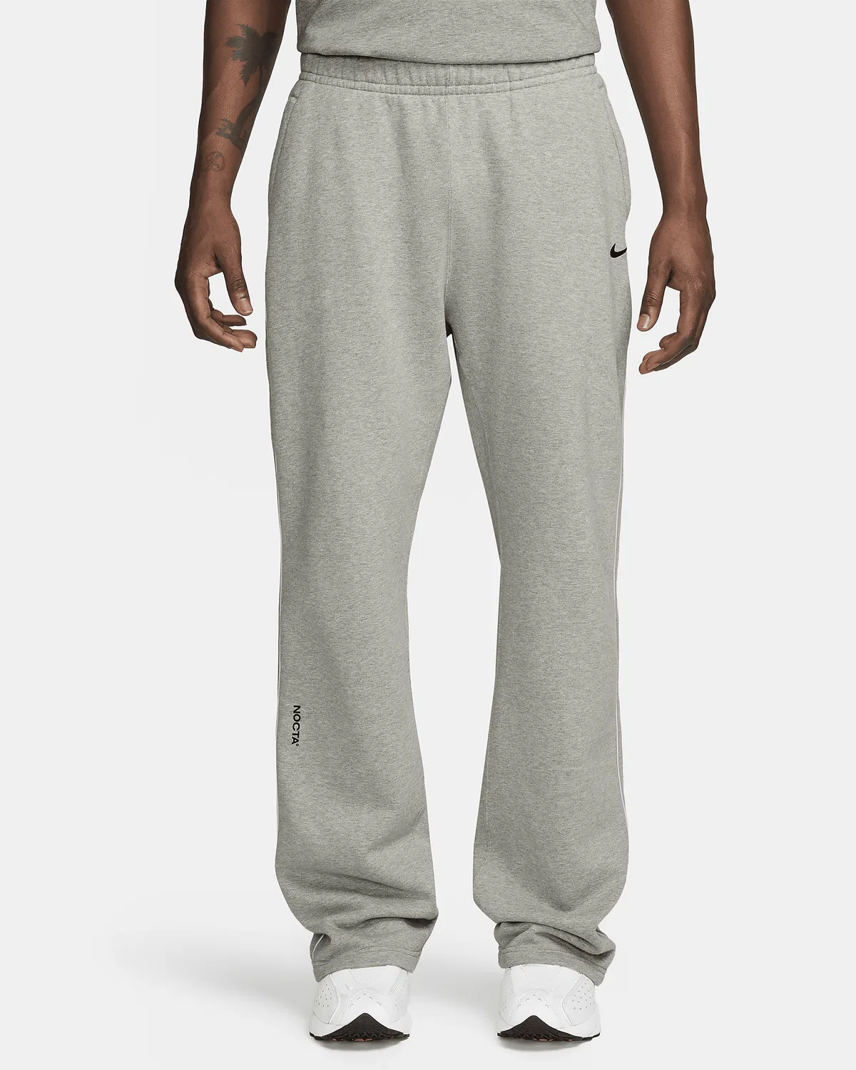 NOCTA Fleece CS Open-Hem Sweatpants NOCTA, Dark Grey Heather/Matte Silver/Black — фото 2