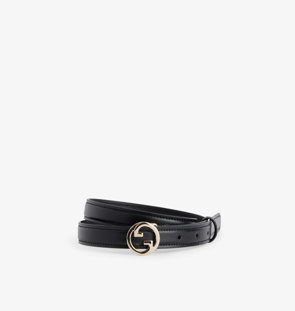 

Кожаный ремень с пряжкой-логотипом Blondie Gucci, черный