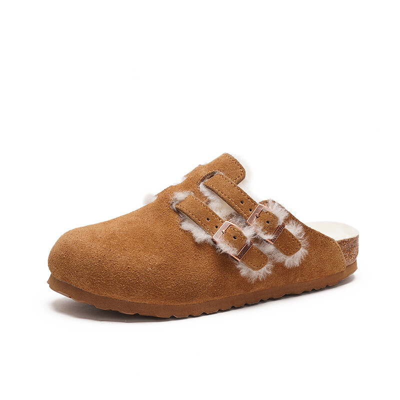 Мюли женские с закрытым носком женские Devo Life, цвет Dark Brown Waxed Leather + Wool — фото 2
