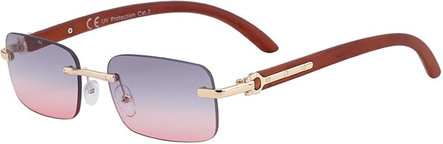 

Женские солнцезащитные очки в маленькой прямоугольной оправе, роскошные, в винтажном стиле, с отделкой под дерево и металл, классические, для активного отдыха, с защитой от УФ-излучения UV400 TVTBBVV, C6graypink