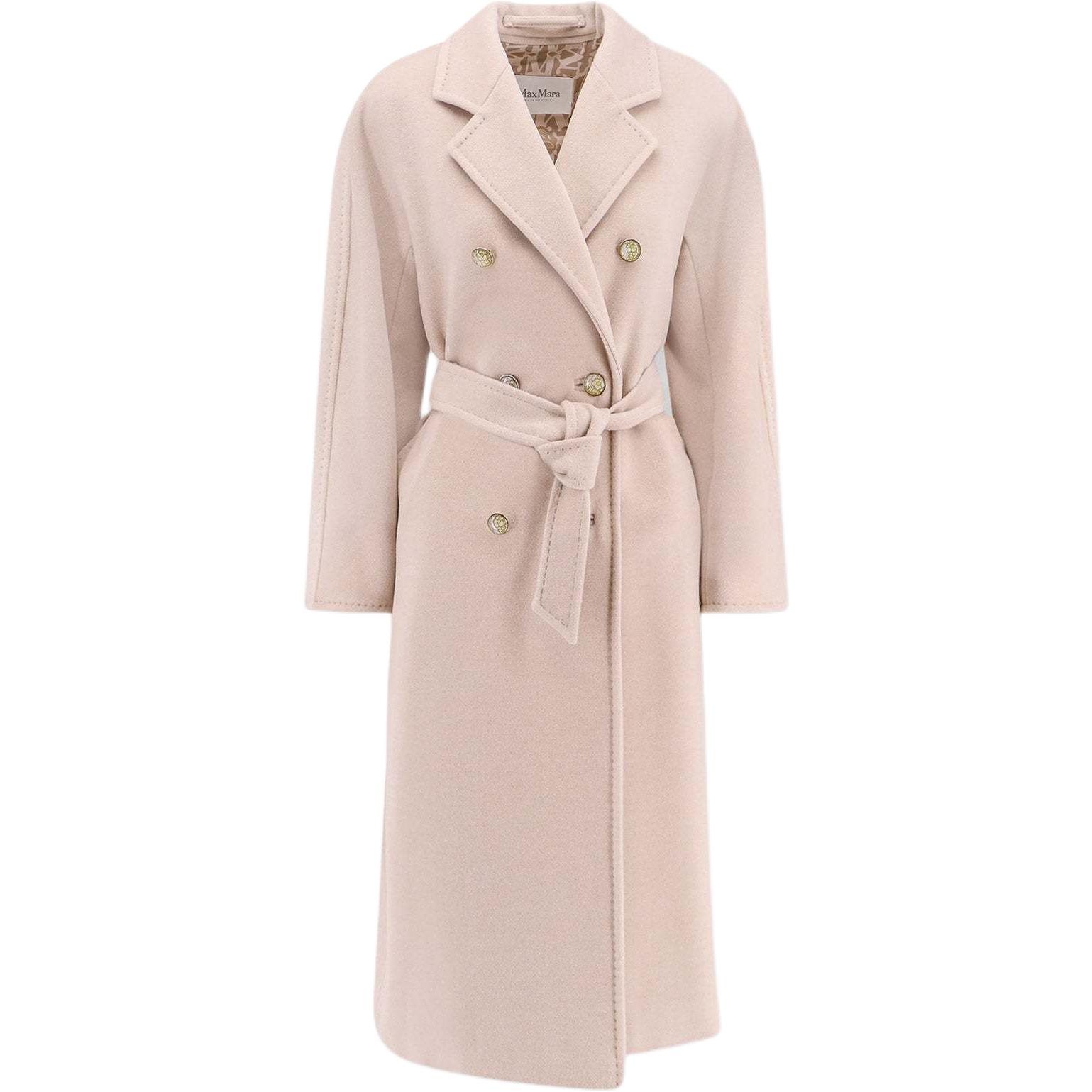 

MaxMara Двубортное пальто Max Mara Ticino с поясом, Beige