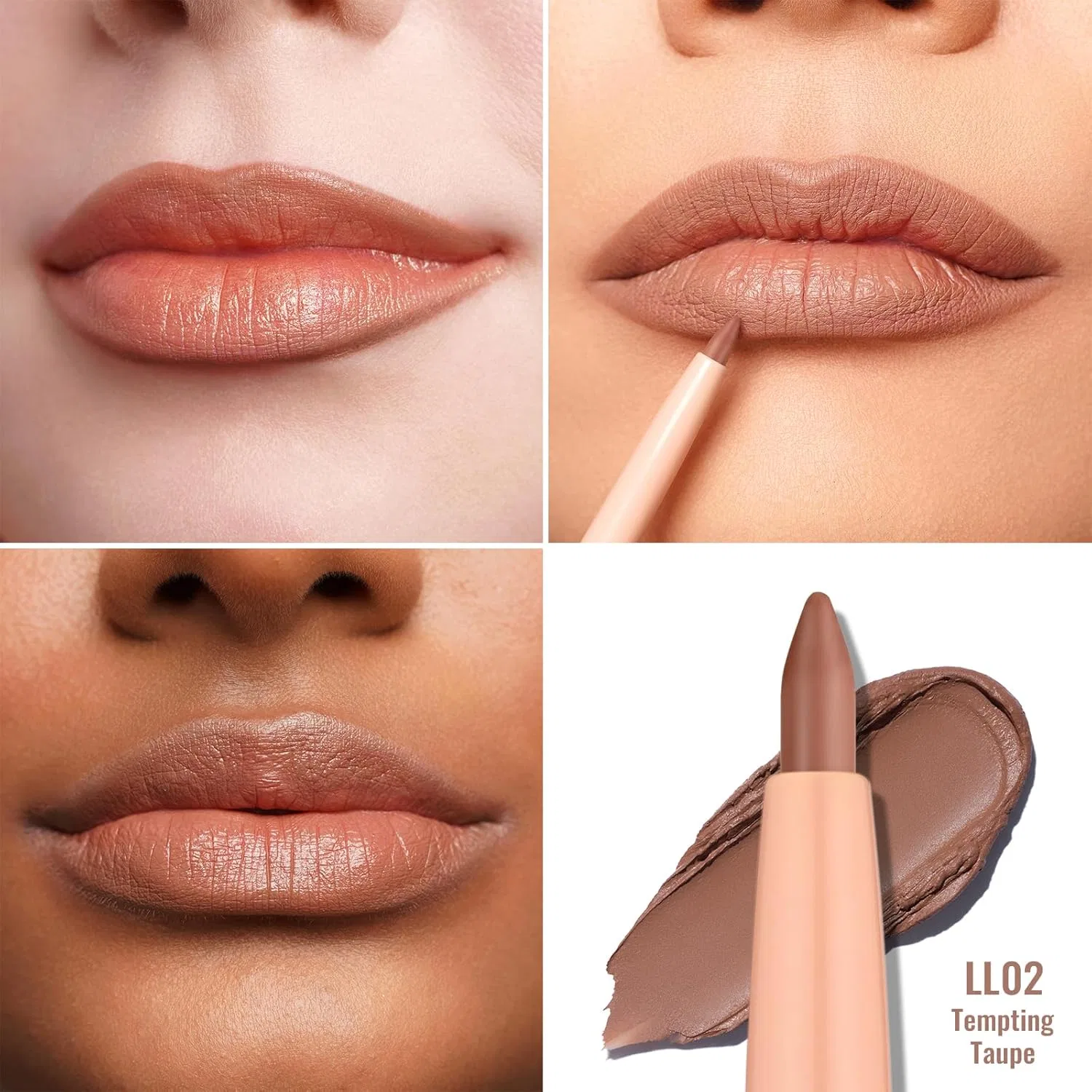 Нюдовый водостойкий карандаш для губ «Tempting Taupe L02» от OULAC Oulac, Ll02Tempting Taupe — фото 4