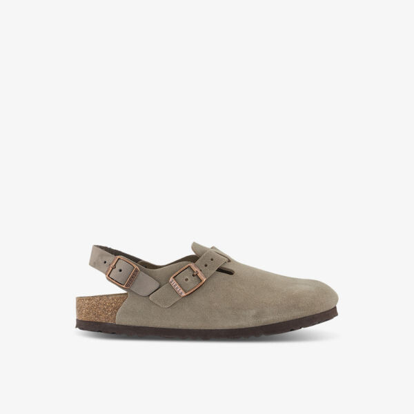 Замшевые туфли-сабо с тисненым логотипом Tokio Birkenstock, коричневый