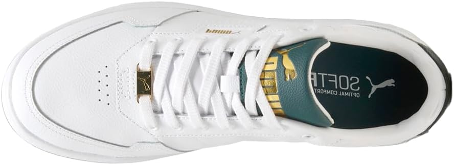 Мужские кроссовки PUMA Court Classic Lux с шнуровкой для повседневной носки - белые — фото 4