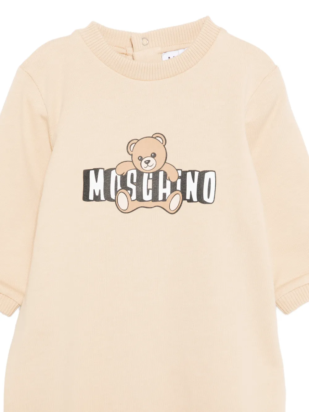 Пижама с принтом медвежонка Moschino Kids, бежевый — фото 3