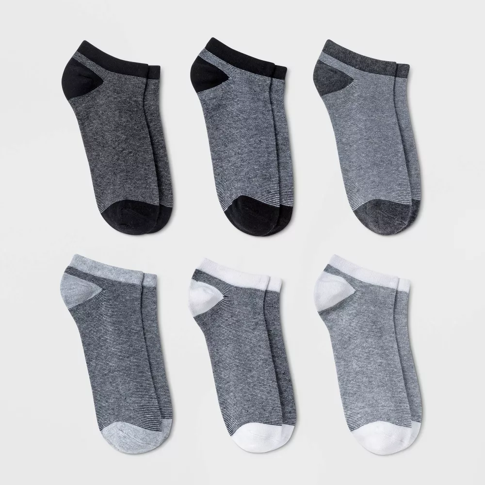 

Женские носки с низкой посадкой, 6 пар - A New Day, цвет Black/Gray/White