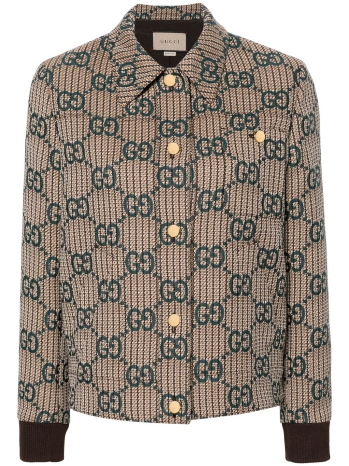 

Gucci шерстяной бомбер GG Supreme, коричневый