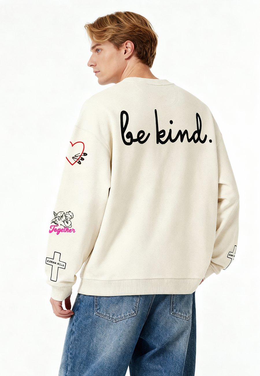 

Толстовка Mira Paris TATTOO BE KIND EMBROIDERY UNISEX, Off White/Off-White
