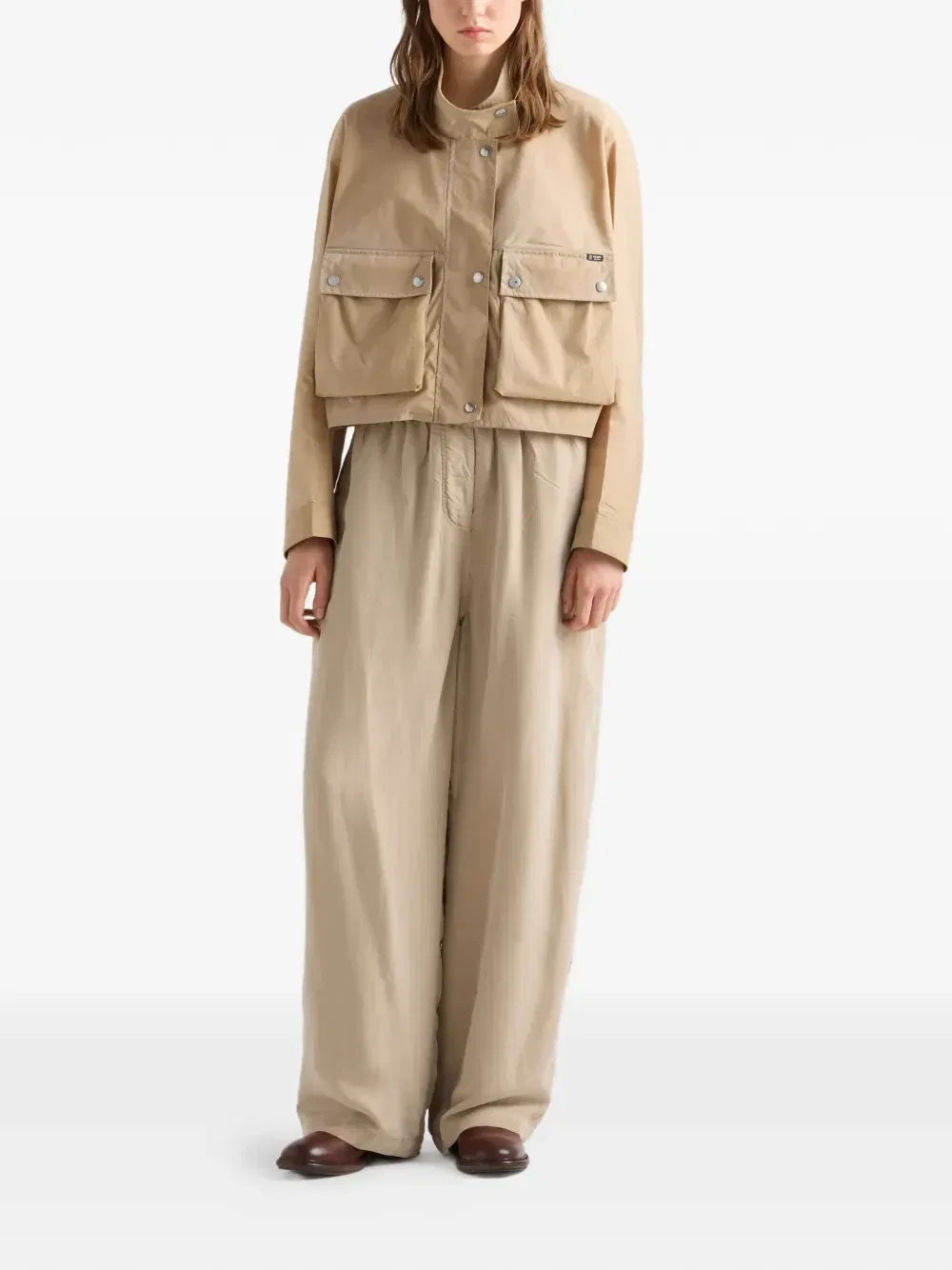 Куртка из мытого Re-Nylon Prada, бежевый — фото 2