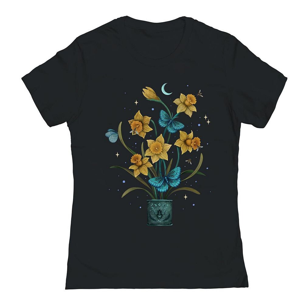

Футболка Junior's с рисунком Daffodil March Flower COLAB89 by Threadless, черный