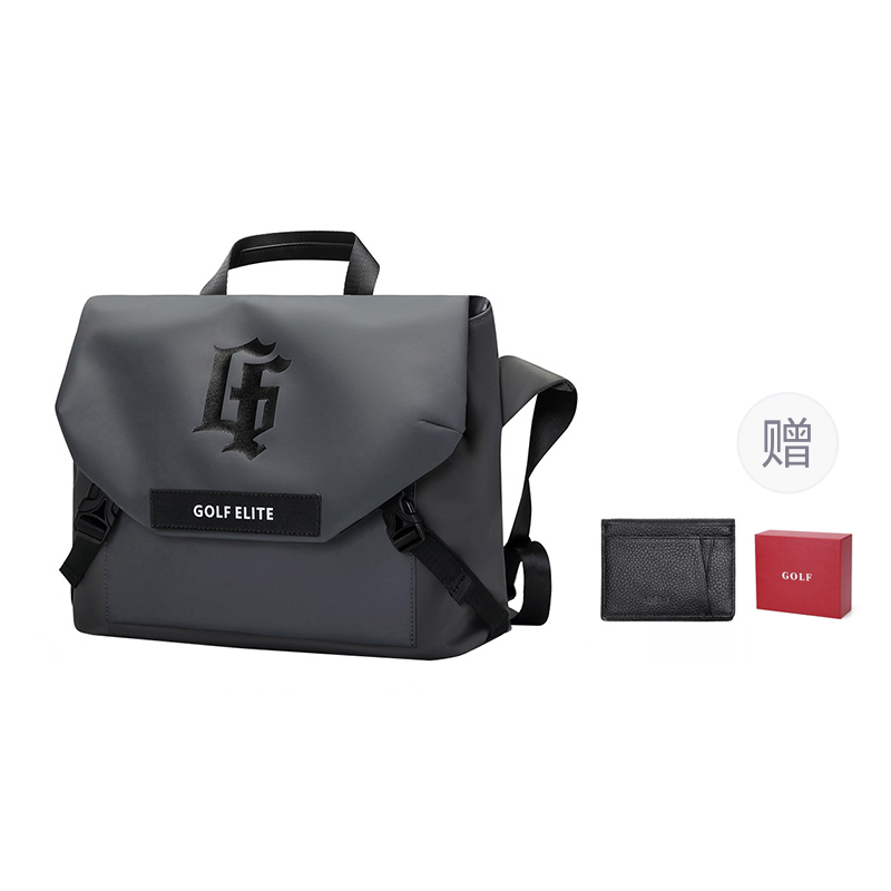 

GOLF Синтетическая кожаная сумка-мессенджер с клапаном, Stone Gray+Cow Leather Card Holder (1 Piece)