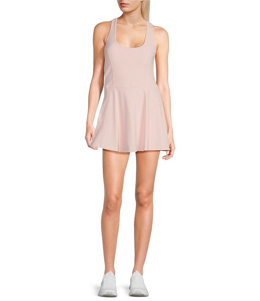 

Мини-теннисное платье без застежки с лифом и швами Active GB, розовый