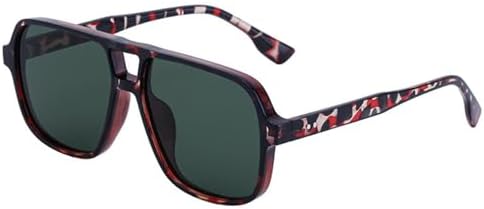 

Солнцезащитные очки в стиле ретро 2027 с двойной перемычкой для женщин, градиентные солнцезащитные очки UV400, декоративные заклепки, мужские солнцезащитные очки MTZJH, Red Dark Green