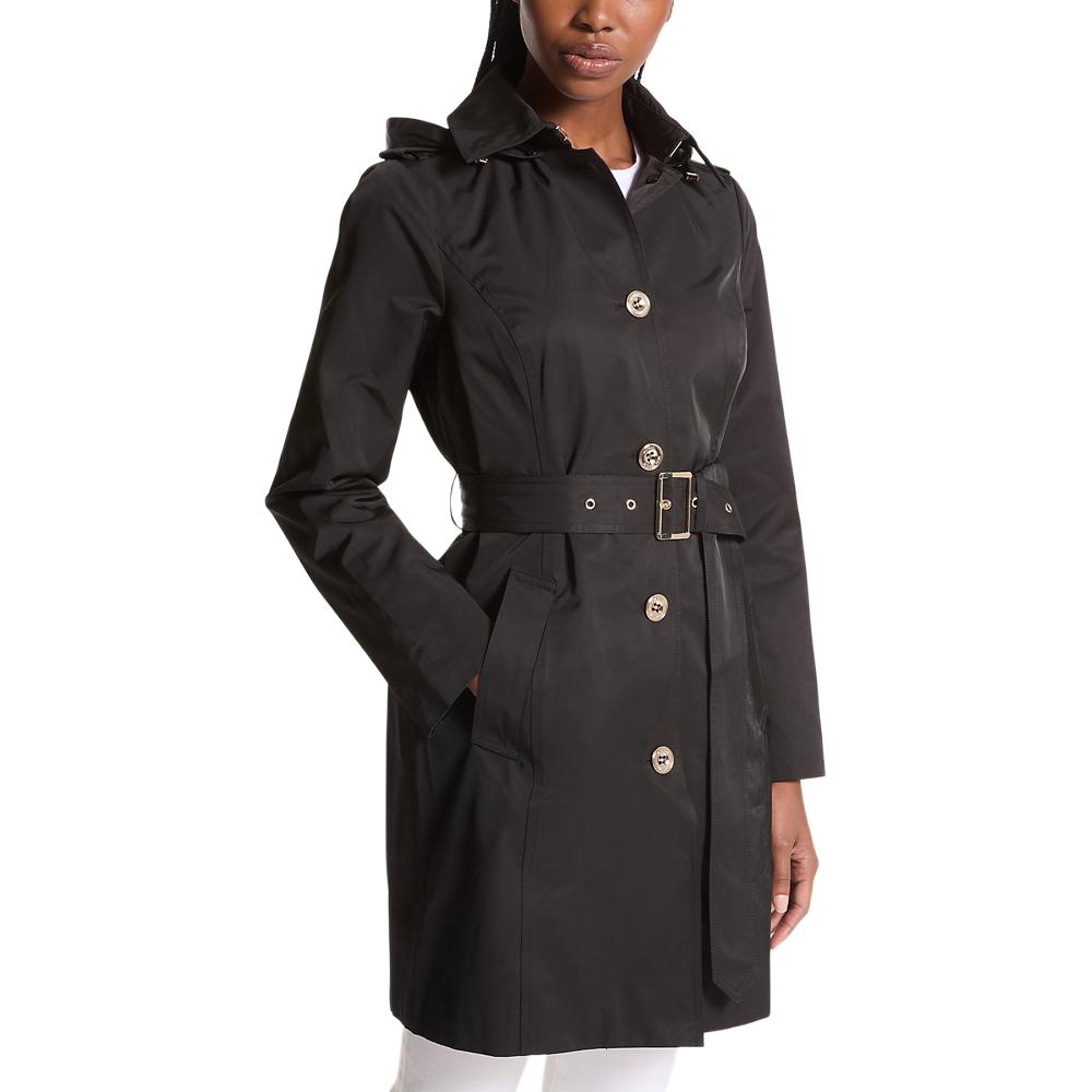 

MICHAEL KORS Хлопковый капюшонный тренч, Black