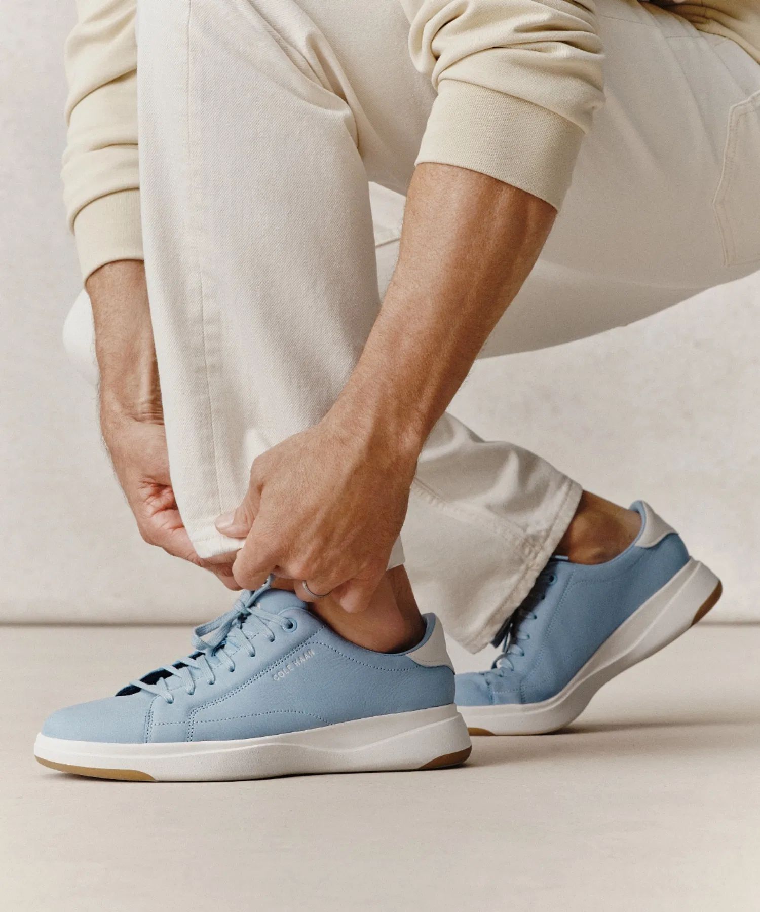 Мужские кожаные кроссовки Cole Haan GrandPro Tennis 2.0 тёмно-синие — фото 4