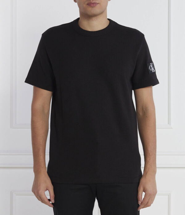 

Футболка с вафельным значком Regular fit Calvin Klein Jeans, черный