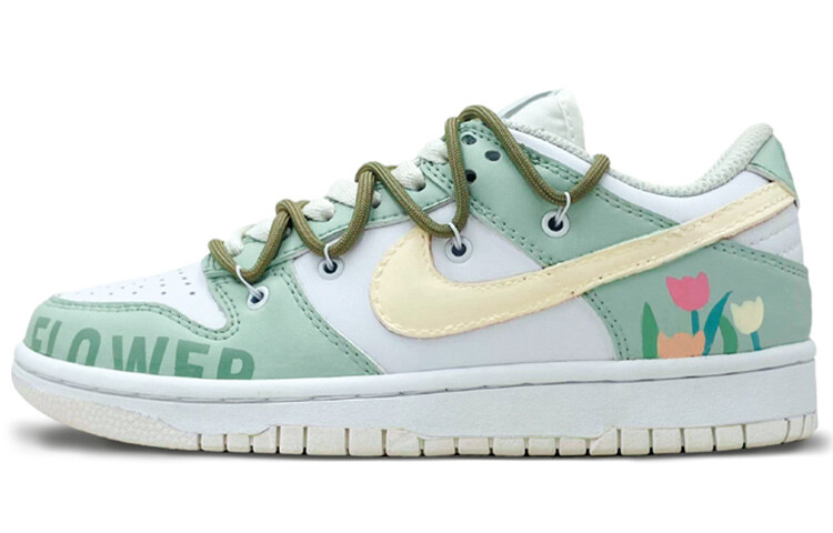 

Кроссовки Nike Dunk Skateboard Shoes Women's Low-Top White/Green, Зеленый, Кроссовки Nike Dunk Skateboard Shoes Women's Low-Top White/Green