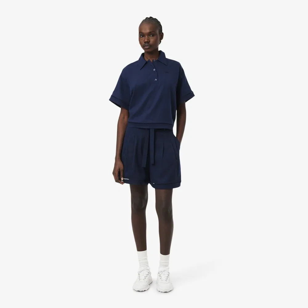 Шорты-бермуды Lacoste Тёмно-синие из смесового льна