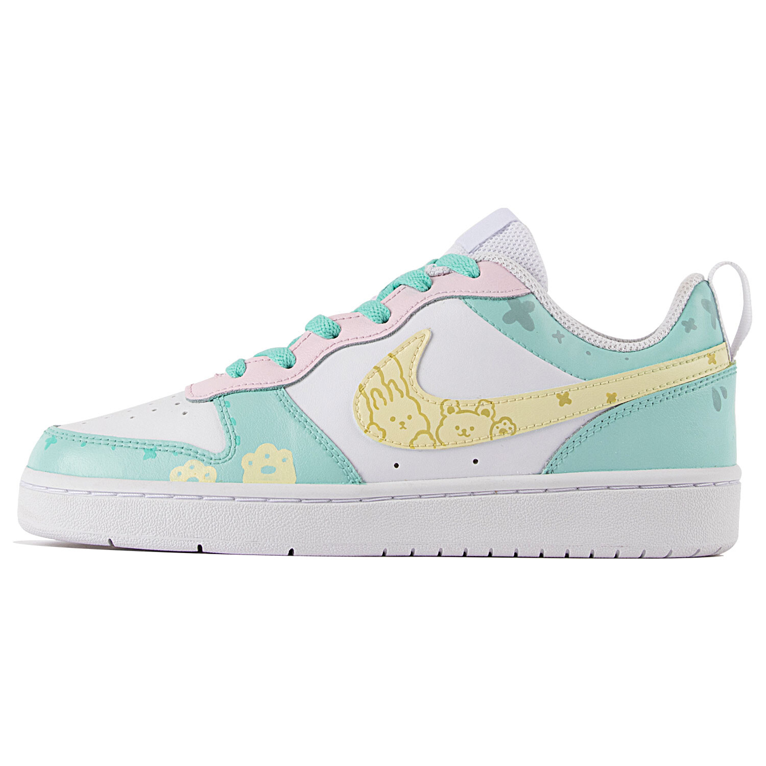 

Кроссовки Nike Court Borough Skateboarding Shoes Women's Low-top Cyan/yellow, голубой/желтый