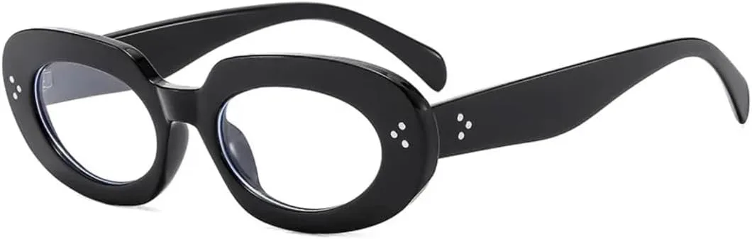 

Солнцезащитные очки с защитой UV400 | Rivets Small Oval Punk | Линзы конфетных цветов для занятий спортом на открытом воздухе и вождения DSVIGF, Black White