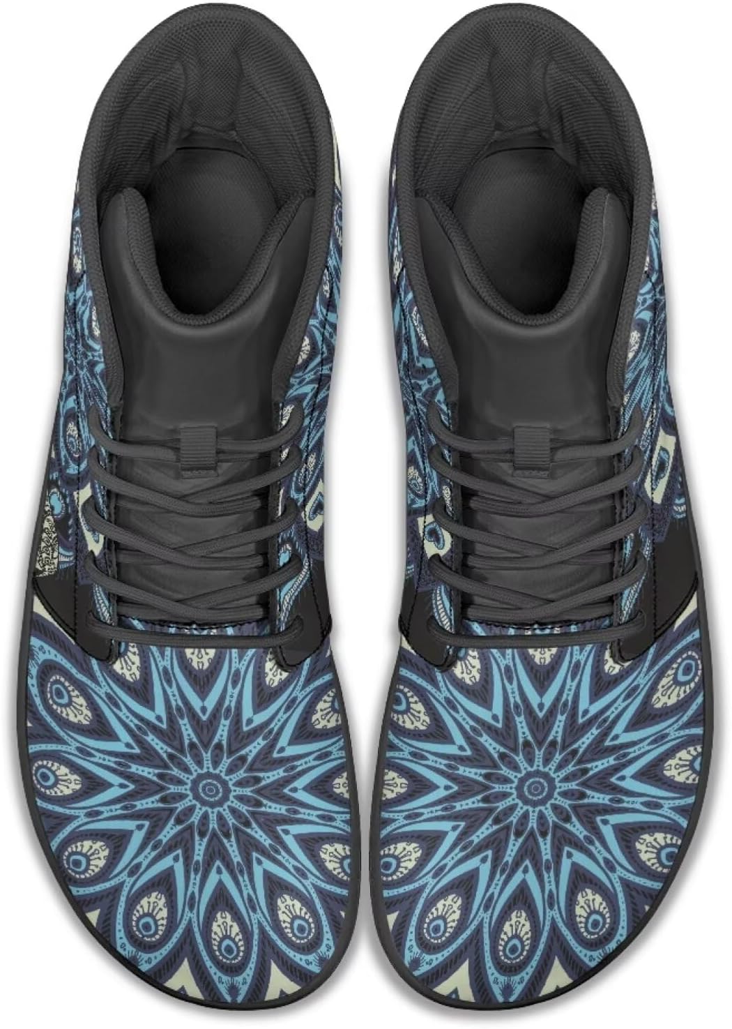 

Высокие кроссовки с мандалой для походов и прогулок, резиновая подошва, минималистичные кроссовки для бега для мужчин, обувь с нулевым перепадом Watdotory, синий