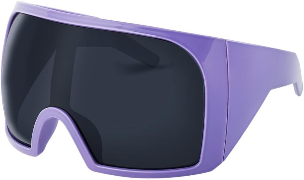 

Большие панк-солнцезащитные очки для женщин, спортивные солнцезащитные очки для мужчин, модные цельные солнцезащитные очки для занятий спортом на открытом воздухе WNCKSQ, C8 Purple Gray