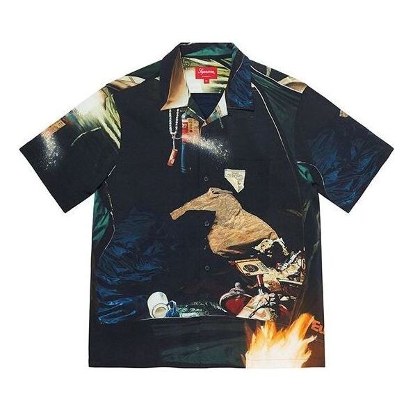 

Рубашка firecracker rayon s/s shirt 'black yellow' Supreme, черный