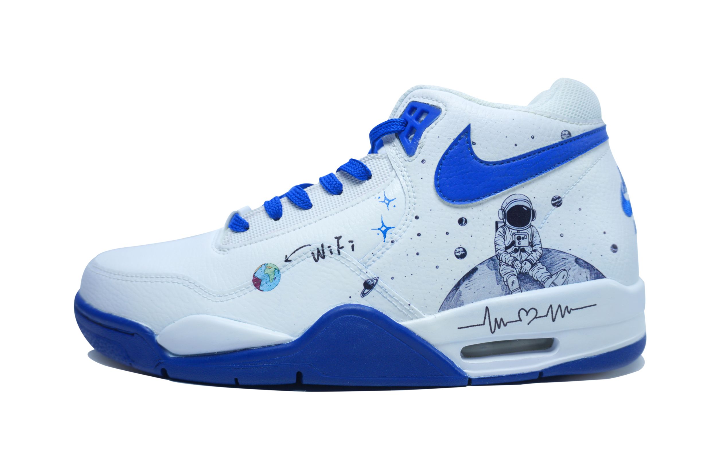 

Кроссовки Nike Flight Legacy Vintage Basketball Shoes Men Mid-top White/Blue/, белый