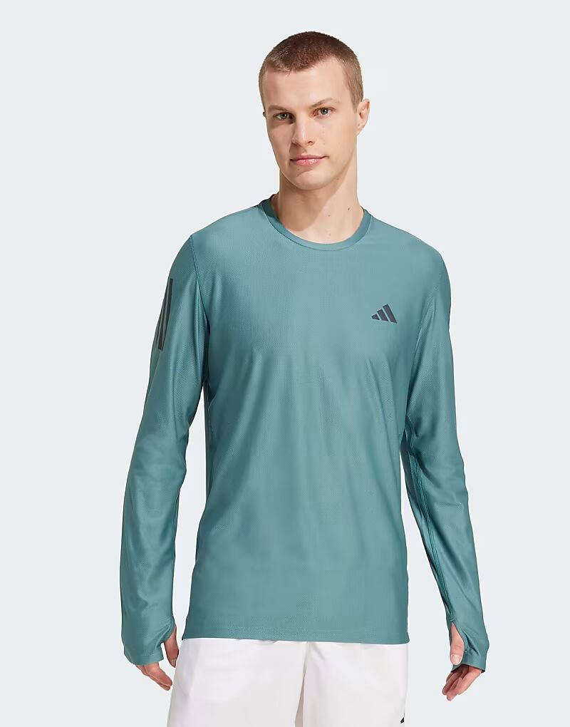 

Футболка с длинным рукавом Adidas performance Own the run в любимом бирюзовом цвете