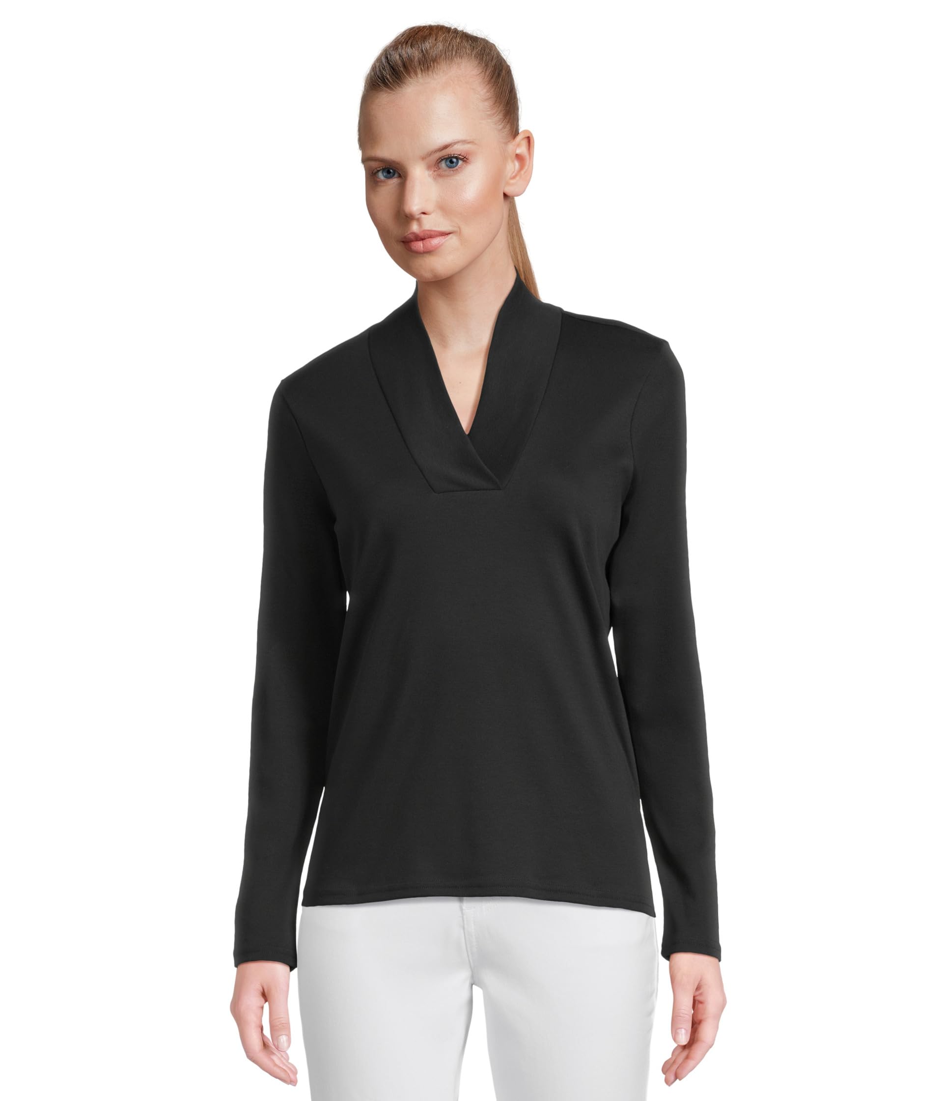 

Футболка L.L.Bean Pima Shawl Long-Sleeve Cotton Tee, черный