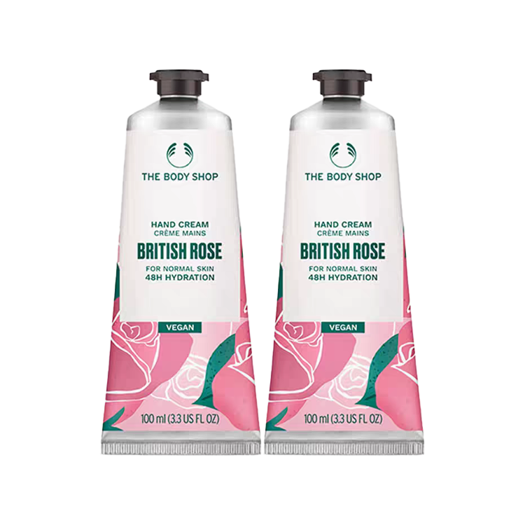

Крем для рук TheBodyShop с растительным ароматом, увлажняющий и питающий THE BODY SHOP, rose hand cream 100ml*2