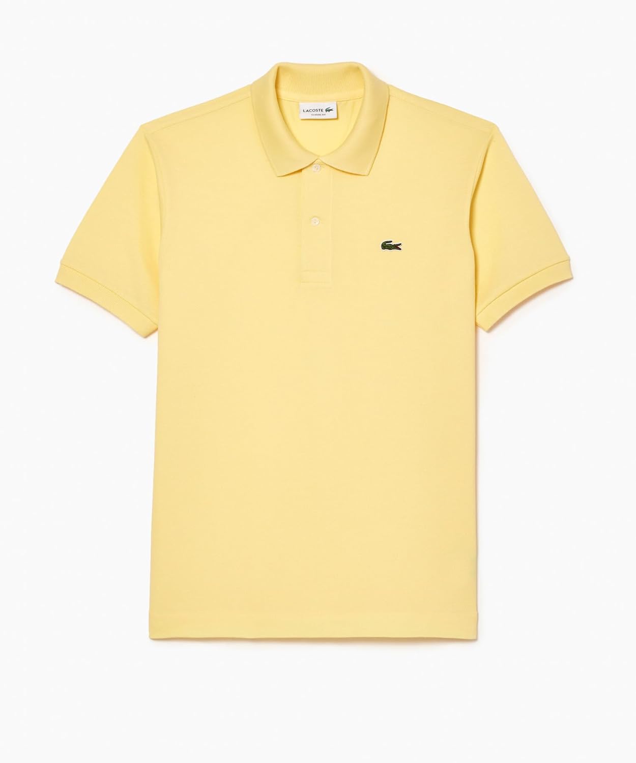 Поло Lacoste L.12.12 Классическое мужское поло с коротким рукавом, бледно-желтый — фото 4