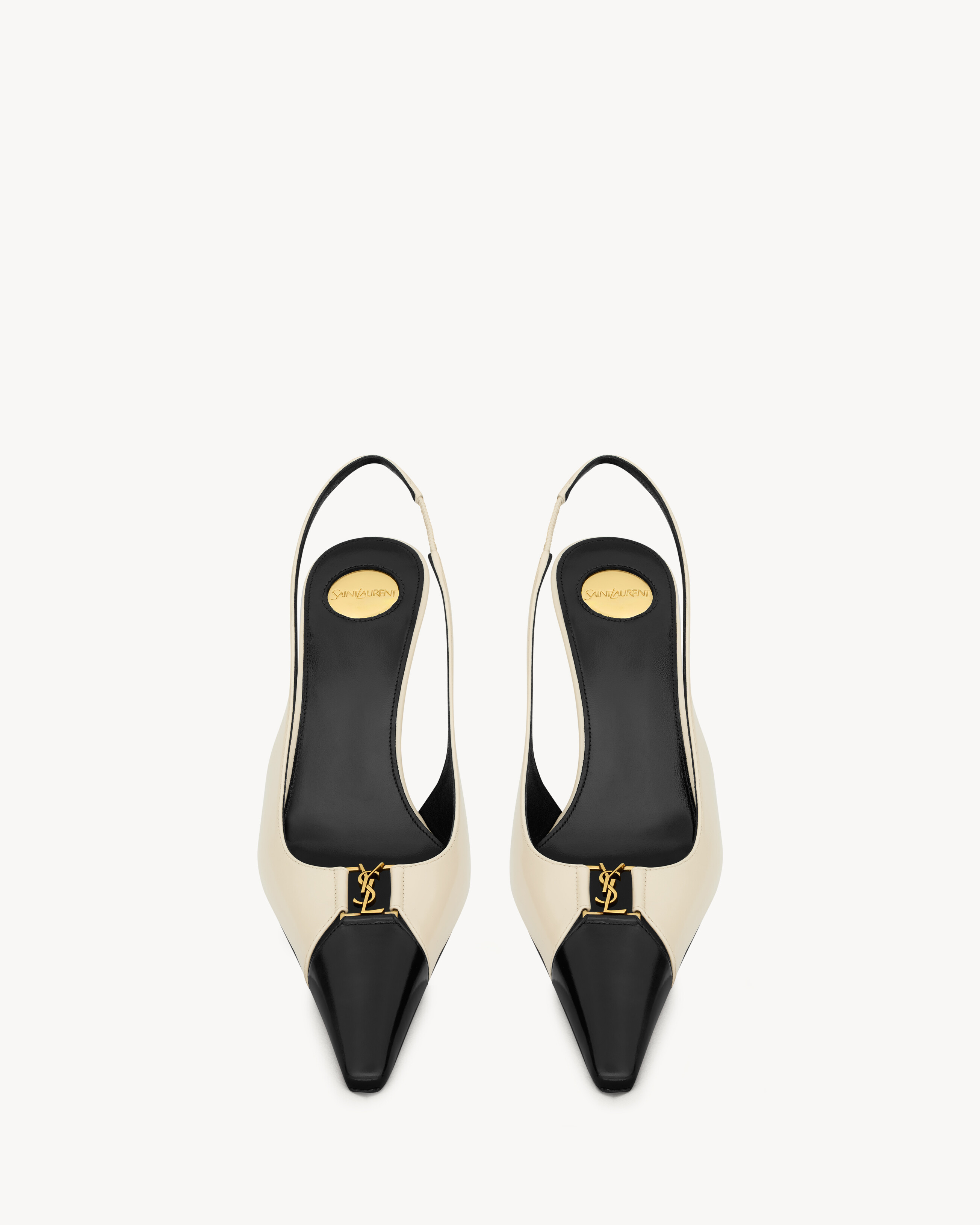 Туфли-лодочки BABYLONE BRETEUIL с открытой пяткой из гладкой кожи SAINT LAURENT, белый — фото 2