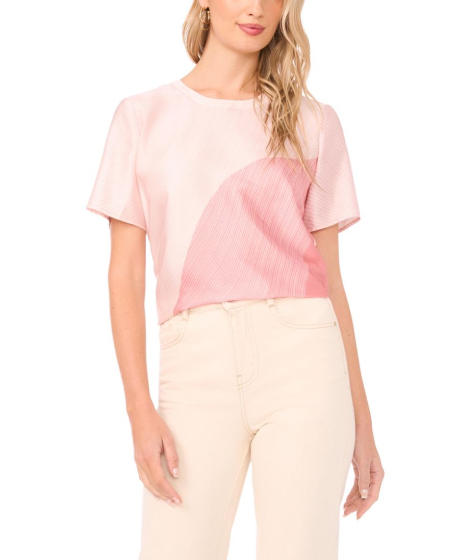 

Женская укороченная блузка с круглым вырезом Vince Camuto, Rose Hip