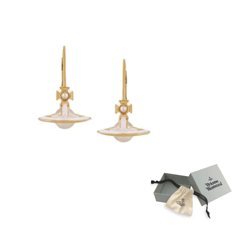 

Vivienne Westwood Эмалевые латунные серьги унисекс золото/светло-розовый