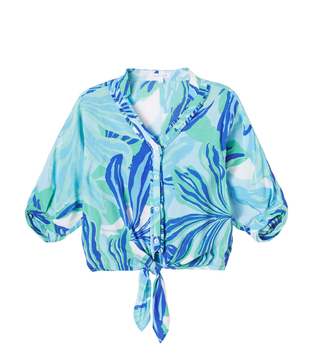 

Блузка с принтом Azia Poupette St Barth Kids, Blue Seaweed