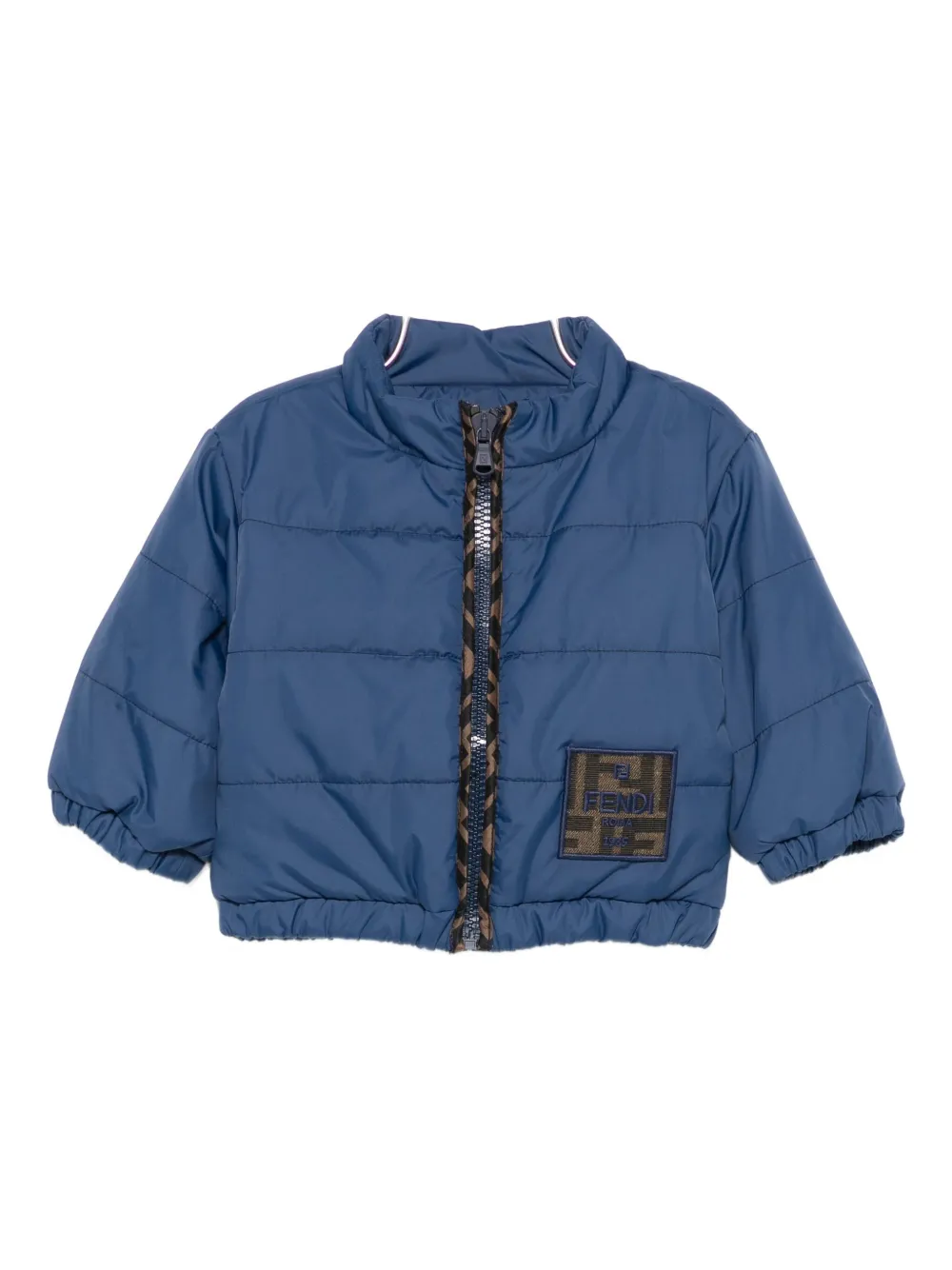 

Стеганая куртка с логотипом FENDI KIDS, синий
