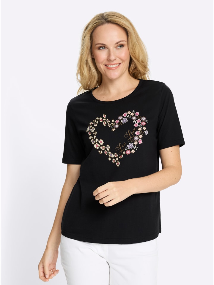 

Рубашка с круглым вырезом с черно-коричневым принтом Sieh an!