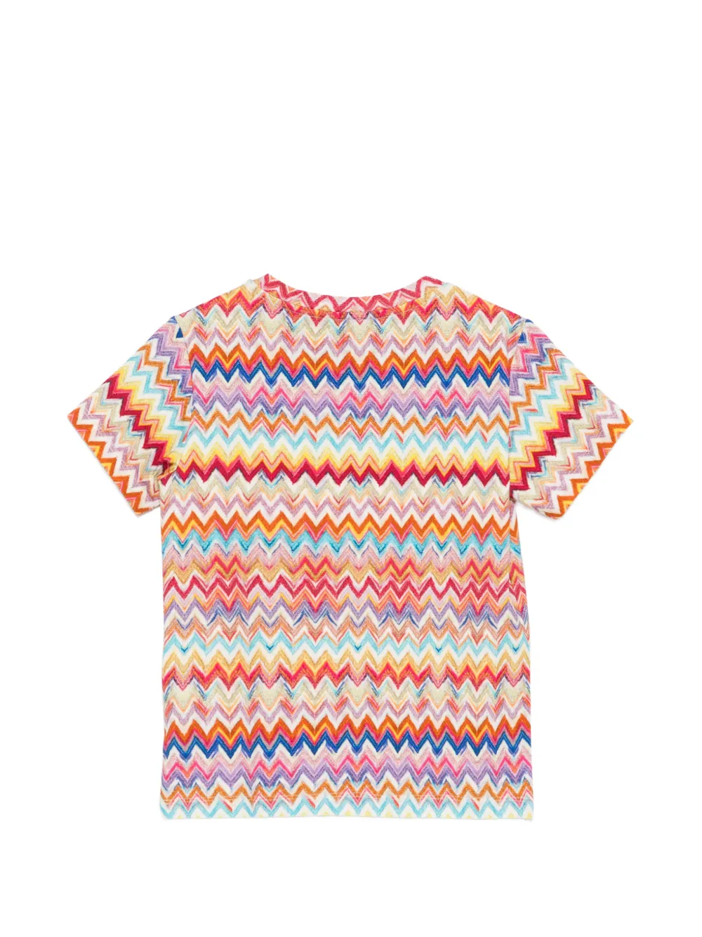 Футболка с короткими рукавами и зигзагообразным узором Missoni Kids, белый — фото 2