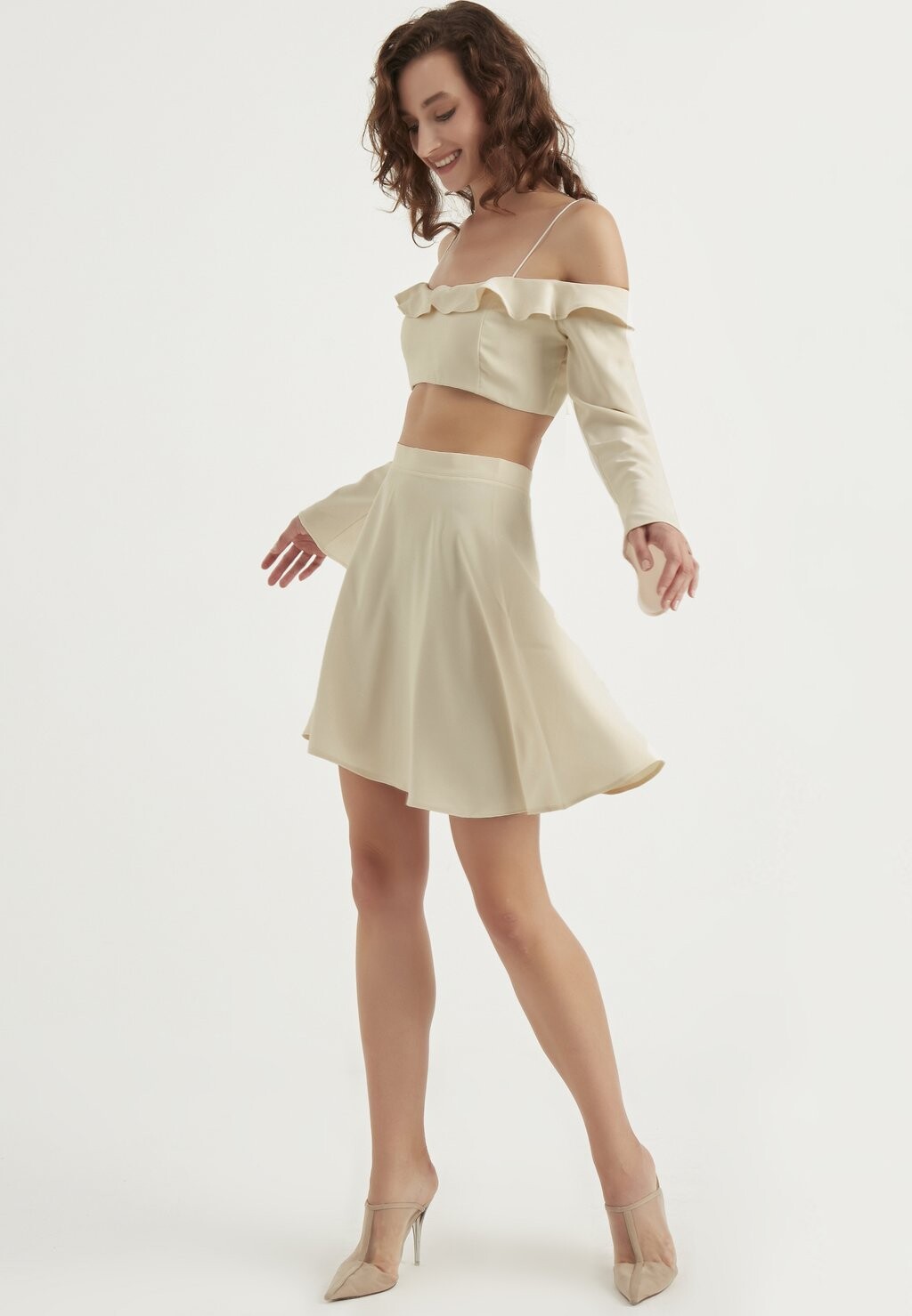 

Юбка А-силуэта FLARED MINI SKIRT Chiquelle, белый