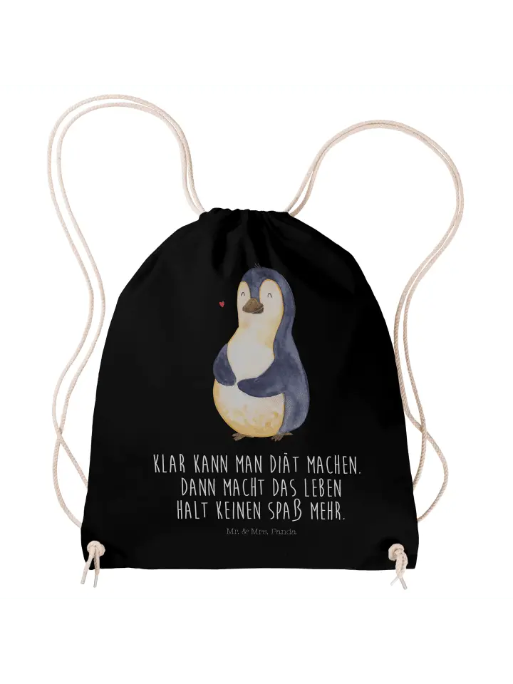 

Спортивная сумка Mr & Mrs Panda Sportbeutel Pinguin Diät, черный