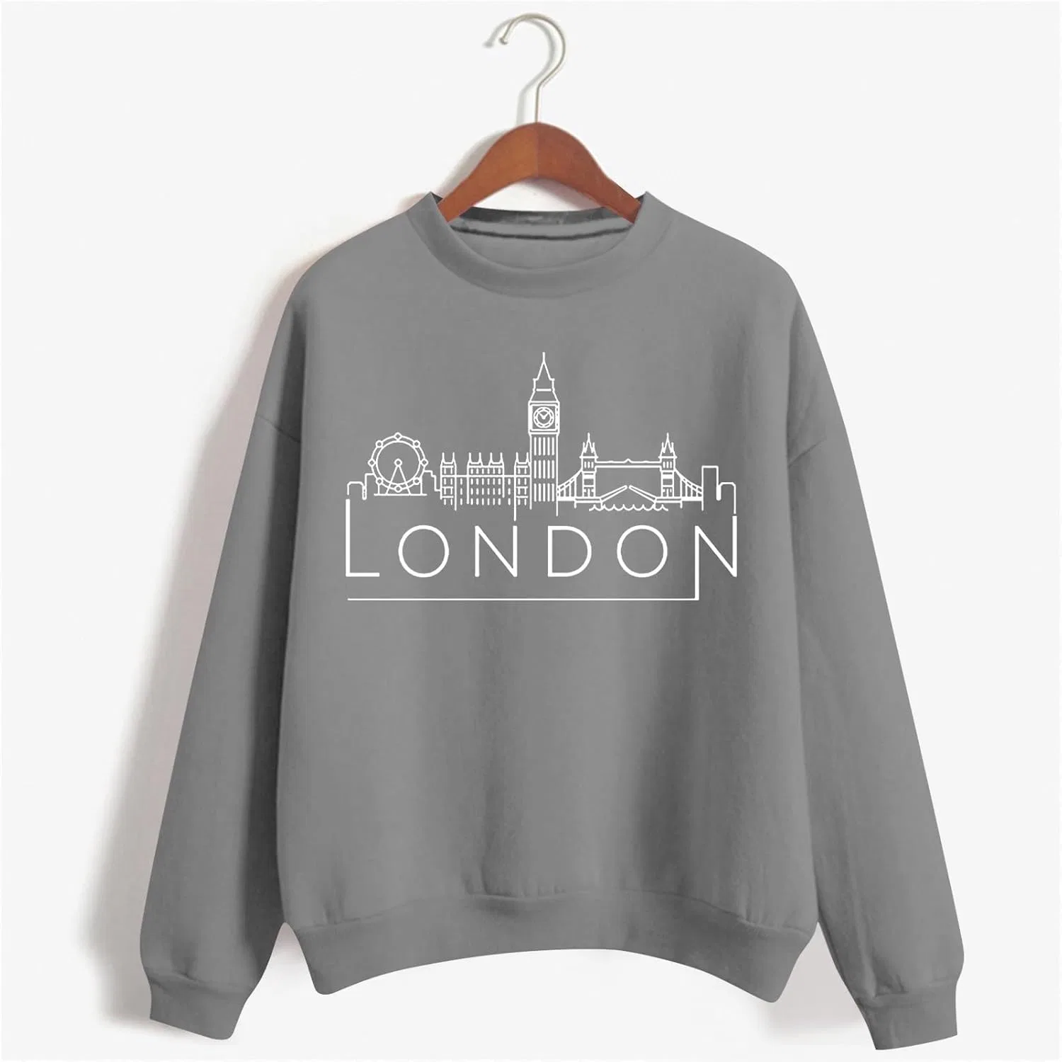 Женская толстовка Heevina London с круглым вырезом и длинными рукавами, модный пуловер для осени и зимы, удобная толстовка — фото 2