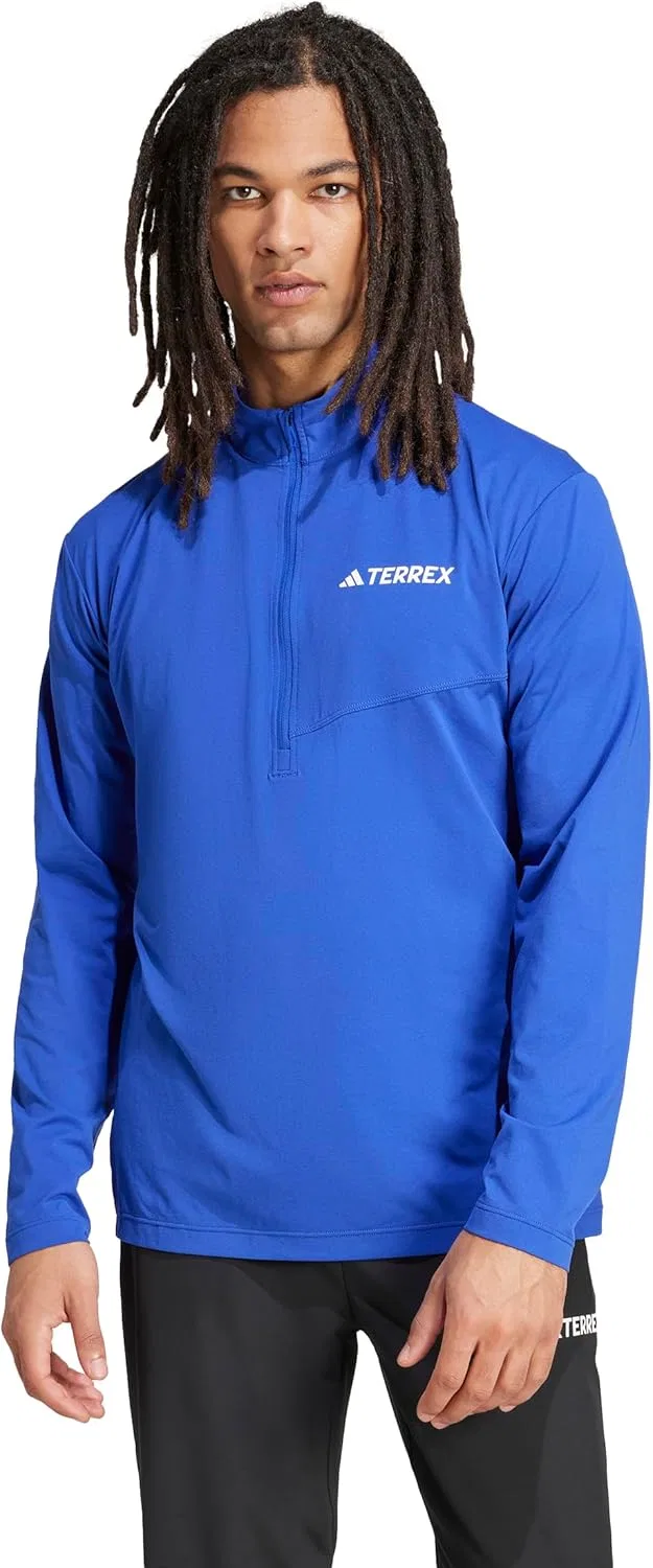 Футболка для хайкинга adidas Terrex Multi полузастежка, Semi Lucid Blue