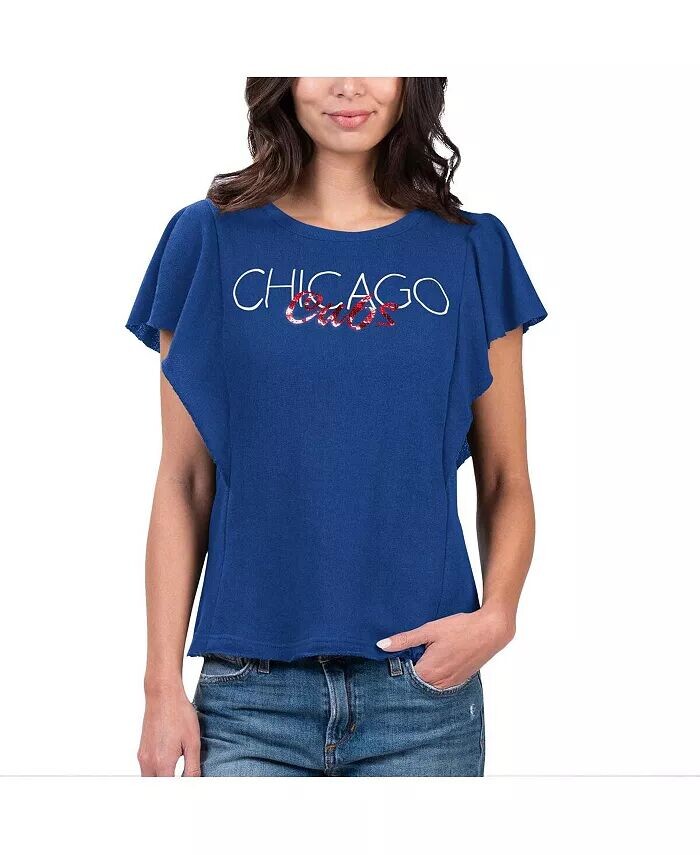 

Женская футболка Royal Chicago Cubs Crowd Wave G-Iii 4Her By Carl Banks, синий