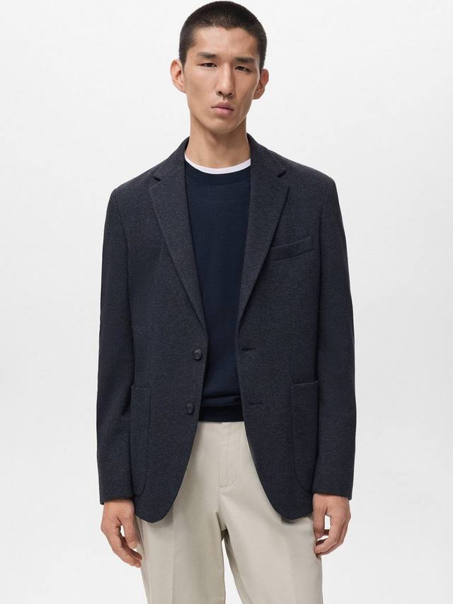 

Aneto Slim Fit пиджак в микро-гусарскую клетку Mango, Navy