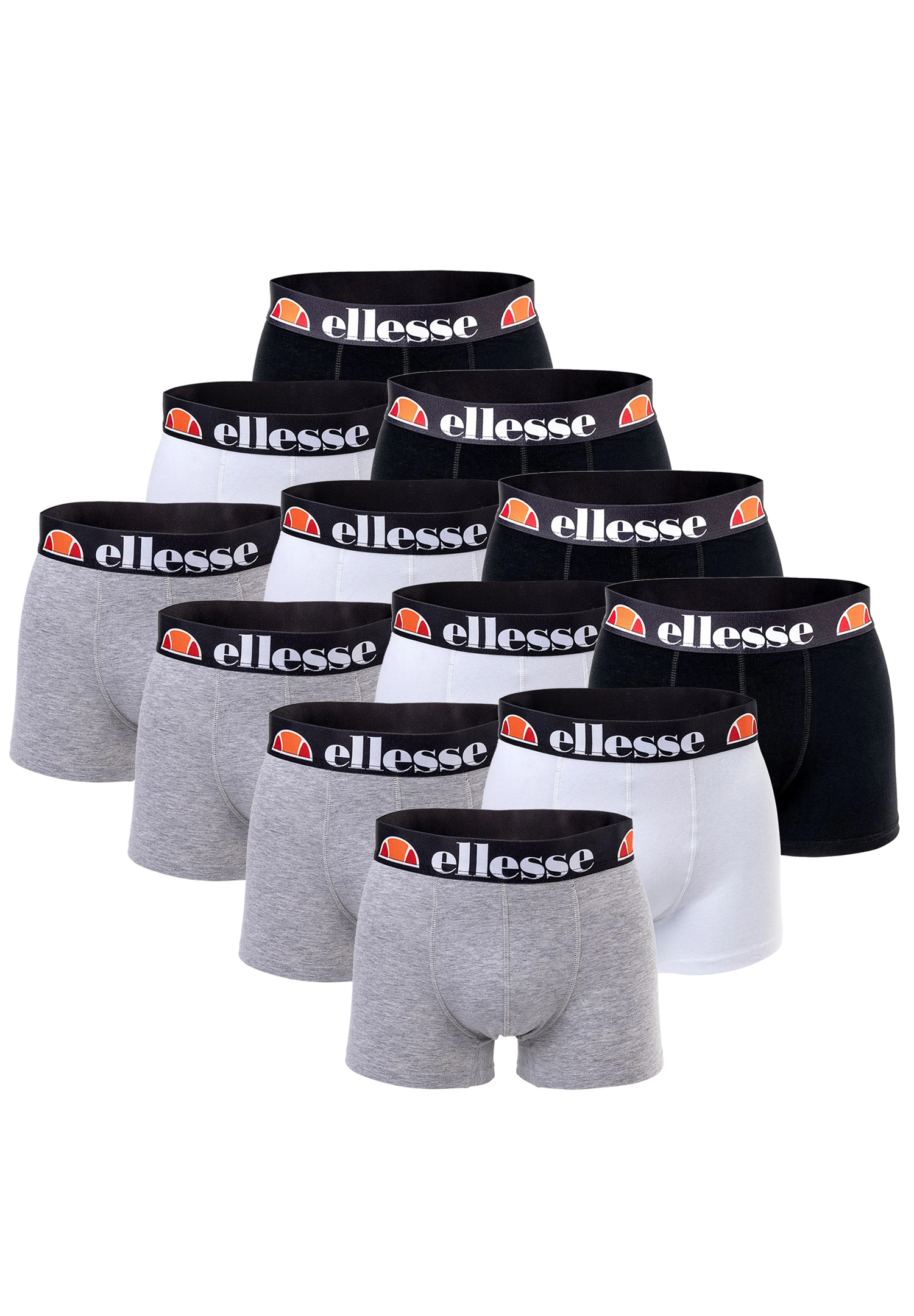 

Боксеры ellesse Boxershorts 12 шт, цвет 415 - White/Black/Grey