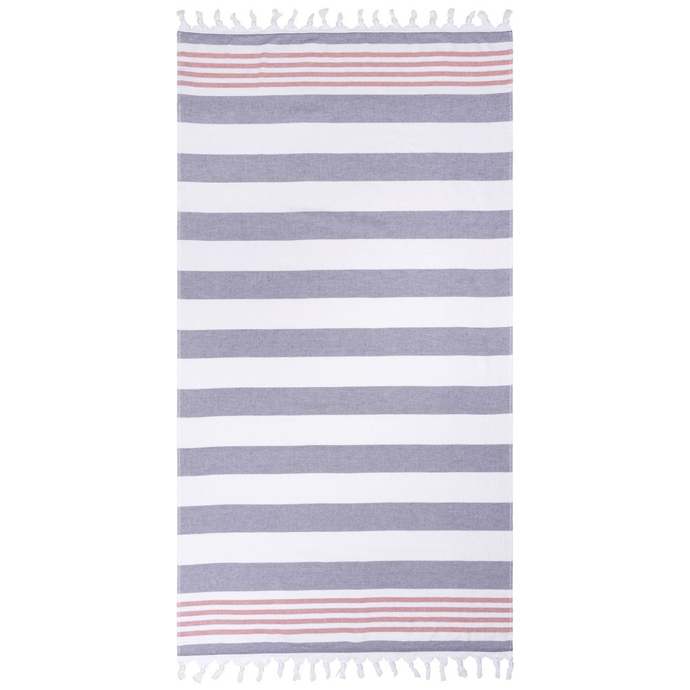 

Пляжное полотенце SUPERIOR Coastal Resort Stripe Fouta с кисточками, цвет Baked Apple