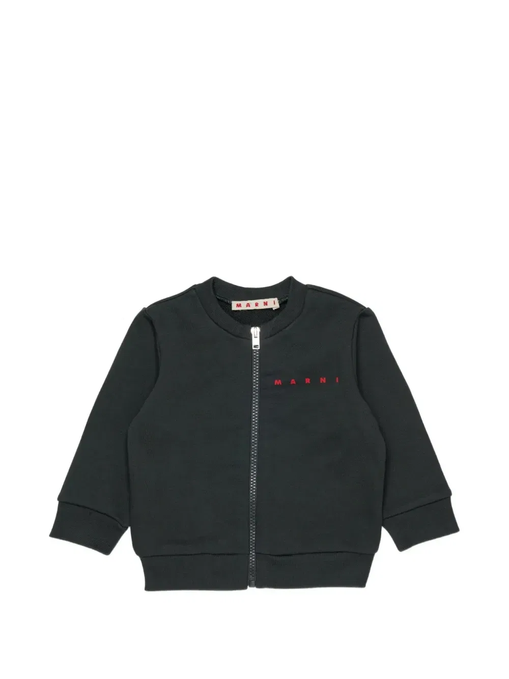 Худи на молнии с логотипом Marni Kids, черный