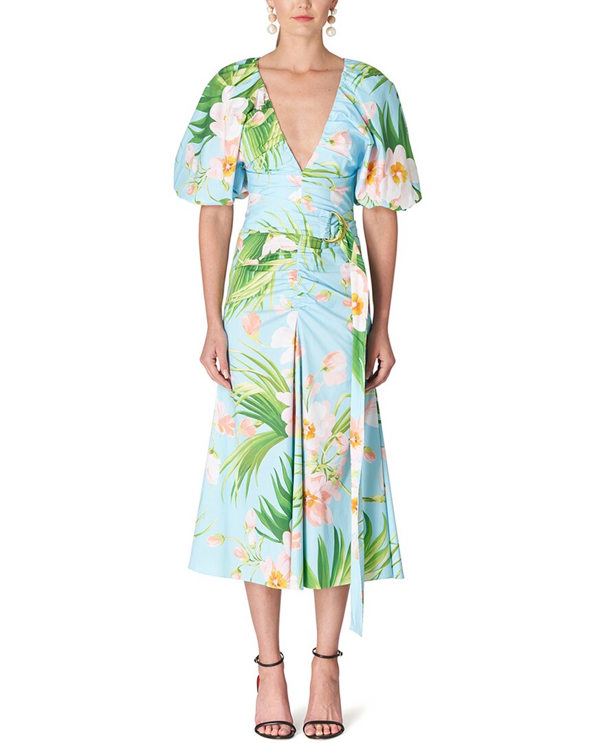 

Платье Carolina Herrera со сборками и передним швом, розовый